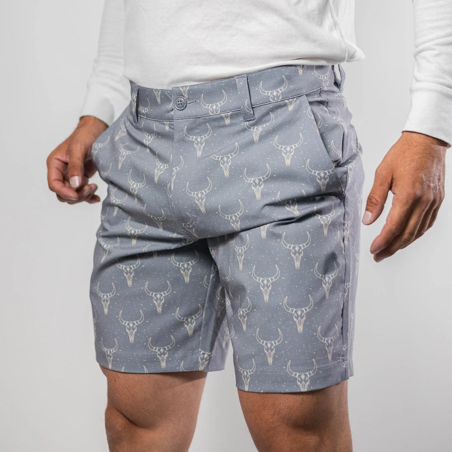 Shorts Rock&Roll Estampada Longhorn Gris 056