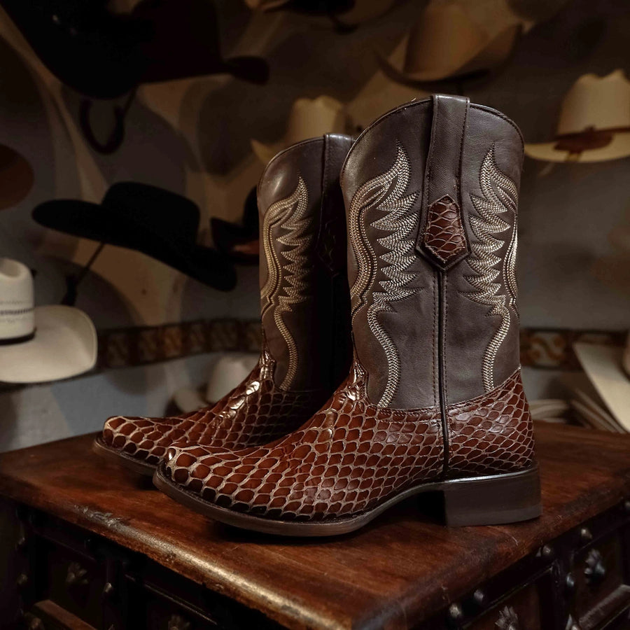 Bota Tejano Joan Piton Print Cognac 076