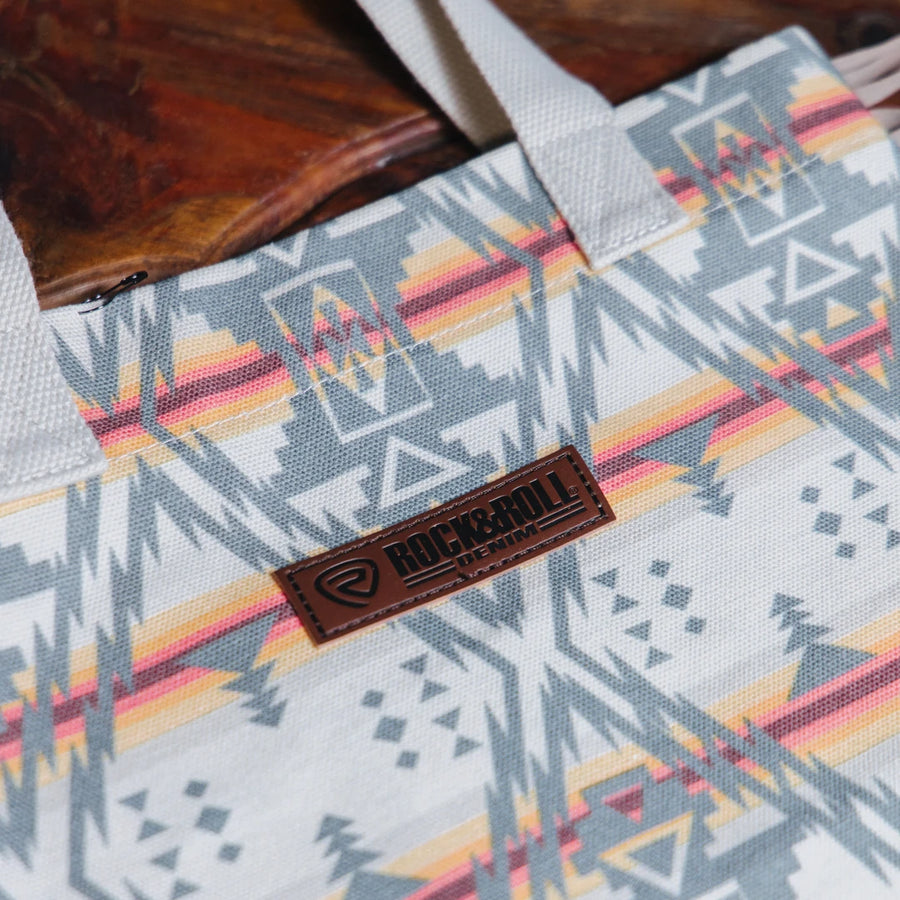 Bolsa Tote Rock&Roll Aztec Flecos Café 004