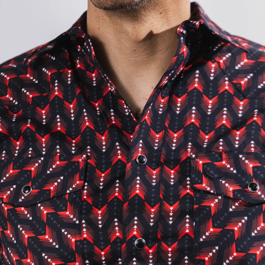 Camisa McAllen Estampada Negra/Rojo 052