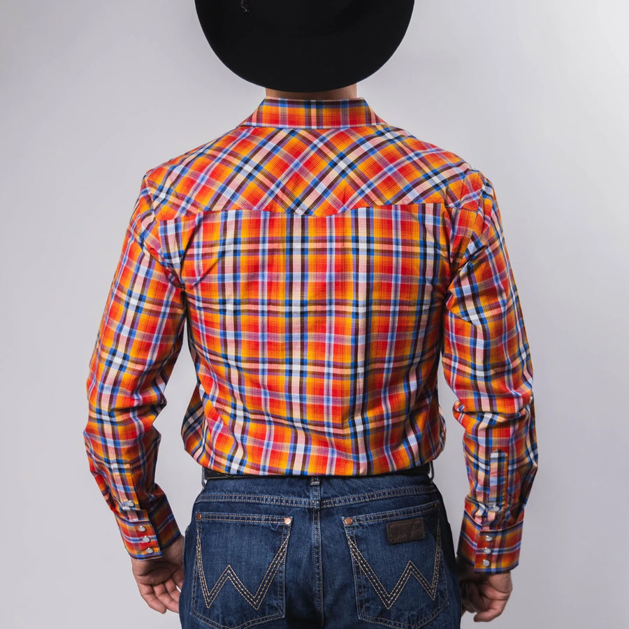 Camisa McAllen Cuadros Naranja/Azul 053