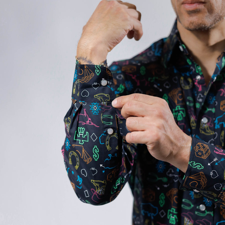 Camisa Panhandle Estampada Vegas Negro 031