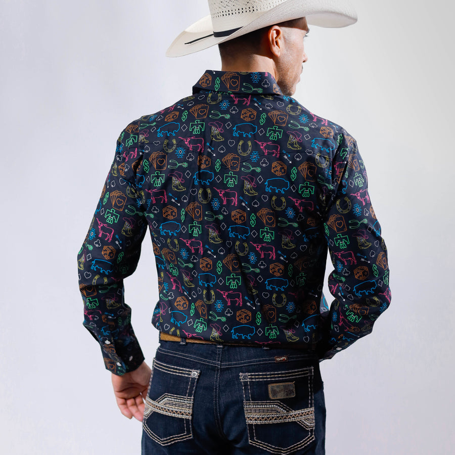 Camisa Panhandle Estampada Vegas Negro 031