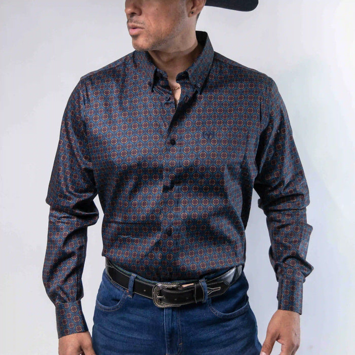 Camisa Platini Modern Fit Estampada Jade/Vino