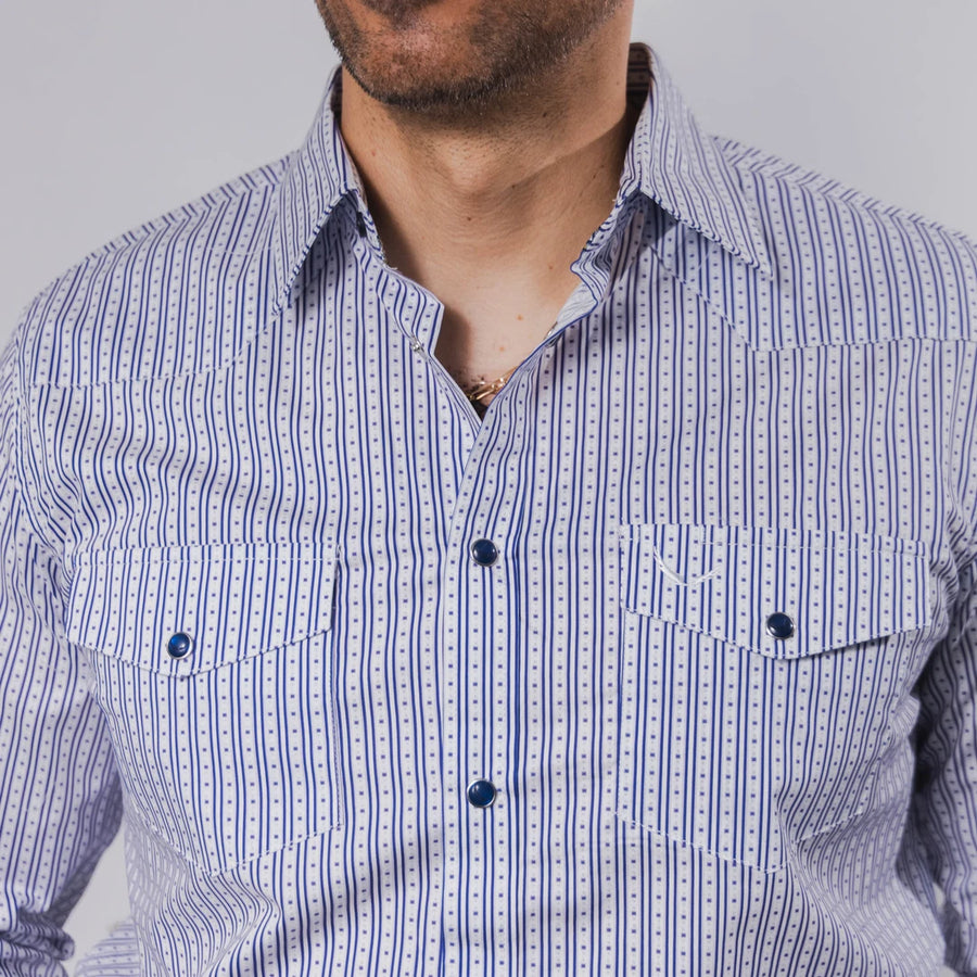 Camisa McAllen Estampada Corona Blanco/Azul 062