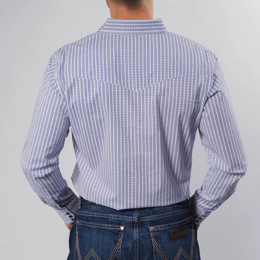 Camisa McAllen Estampada Corona Blanco/Azul 062
