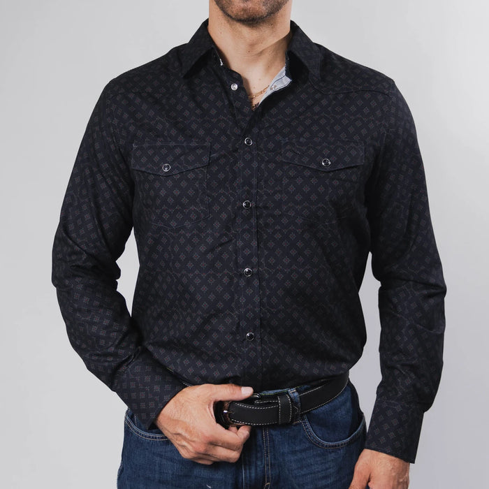 Camisa McAllen Estampada Rombos Negro 059