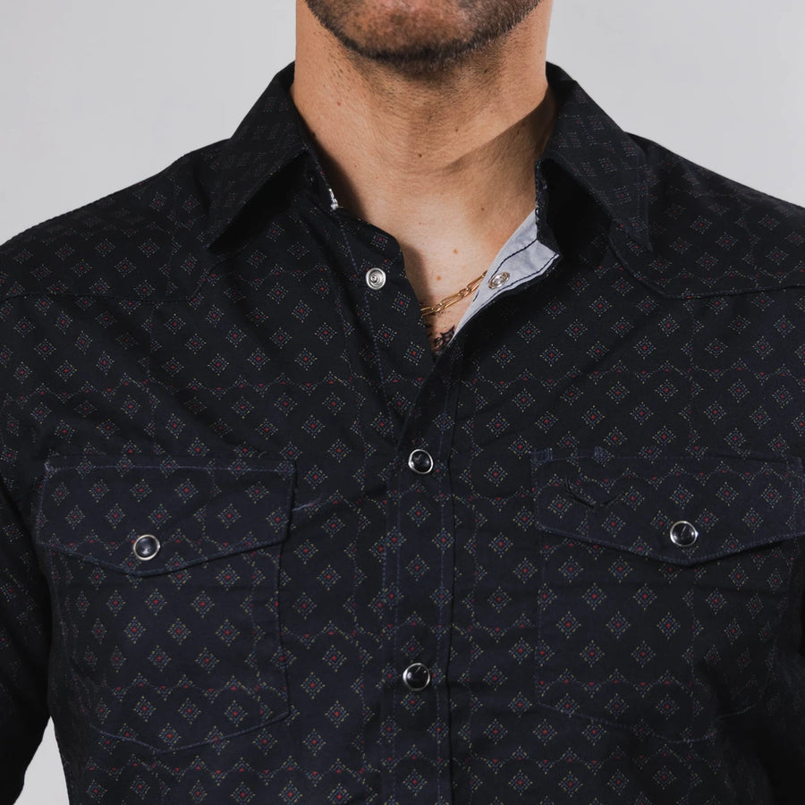Camisa McAllen Estampada Rombos Negro 059