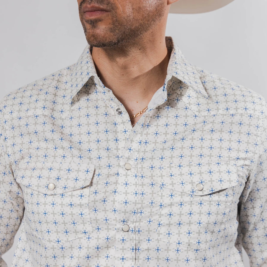 Camisa McAllen Estampada Beige/Azul 063