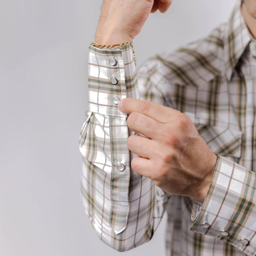 Camisa Wrangler Painted Cuadros Café/Verde 236