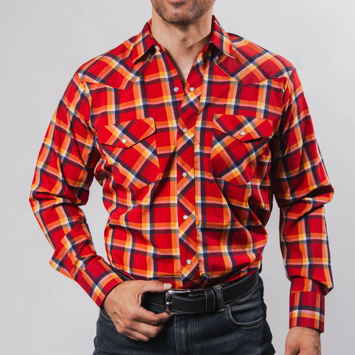 Camisa Hannover Cuadros Rojo/Naranja 335