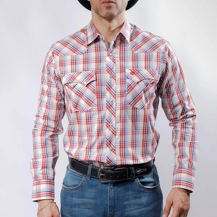 Camisa Wrangler West Cuadros Blanco/Rojo/Azul 239