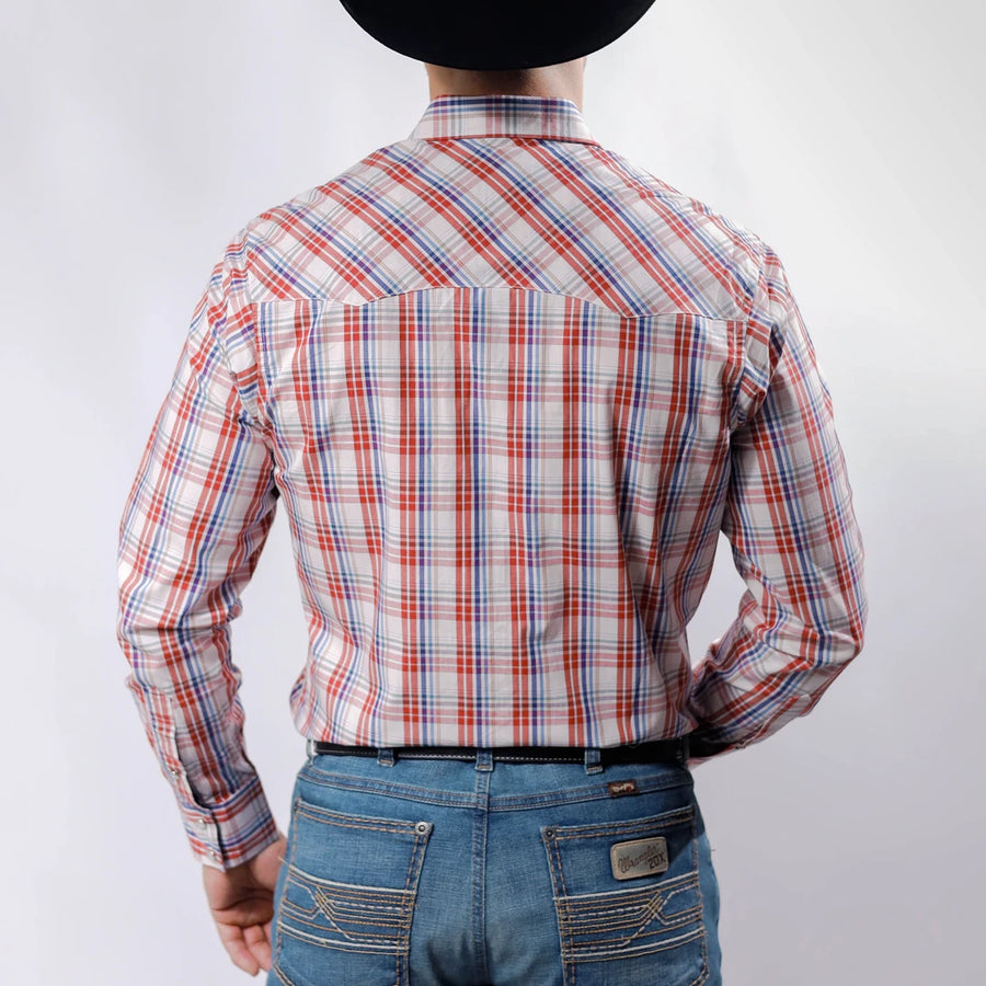 Camisa Wrangler West Cuadros Blanco/Rojo/Azul 239