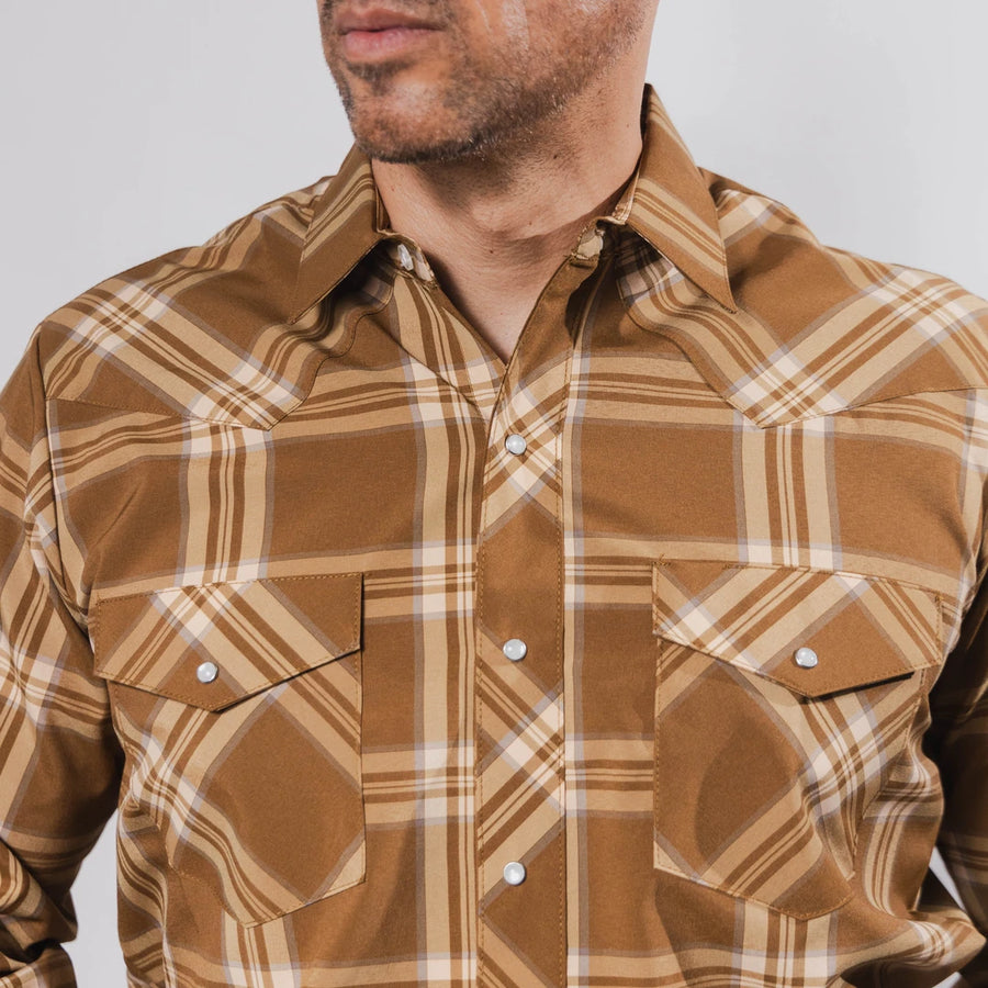 Camisa Hannover Cuadros Miel 338
