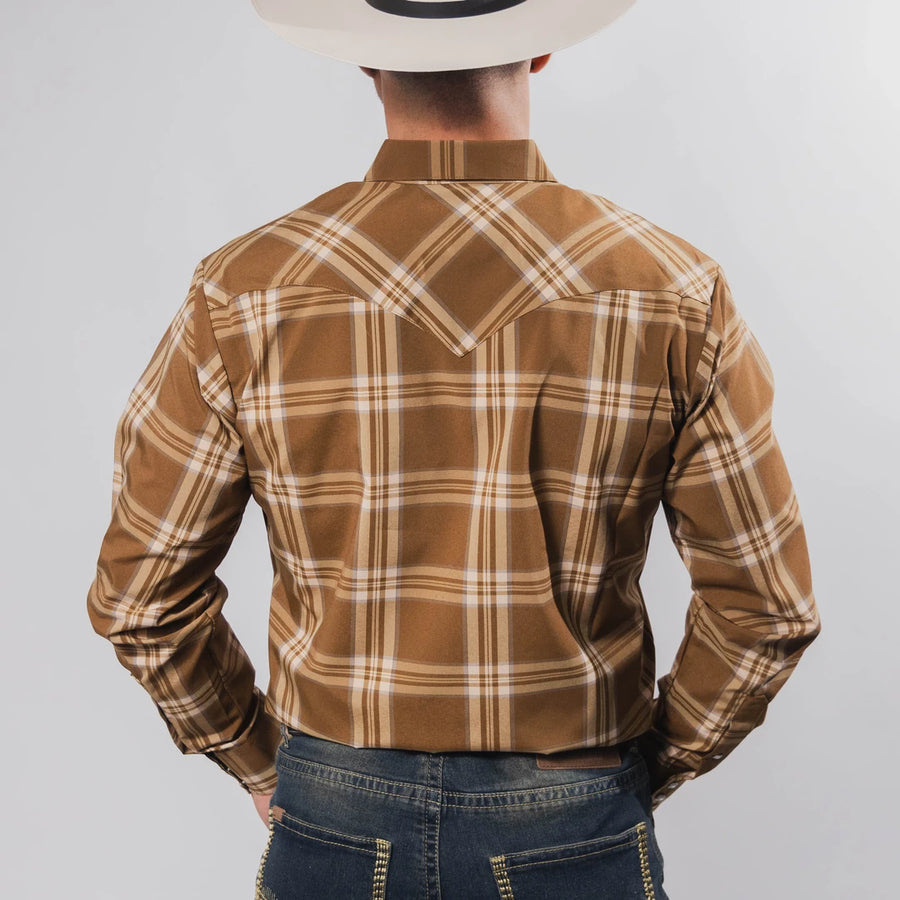 Camisa Hannover Cuadros Miel 338
