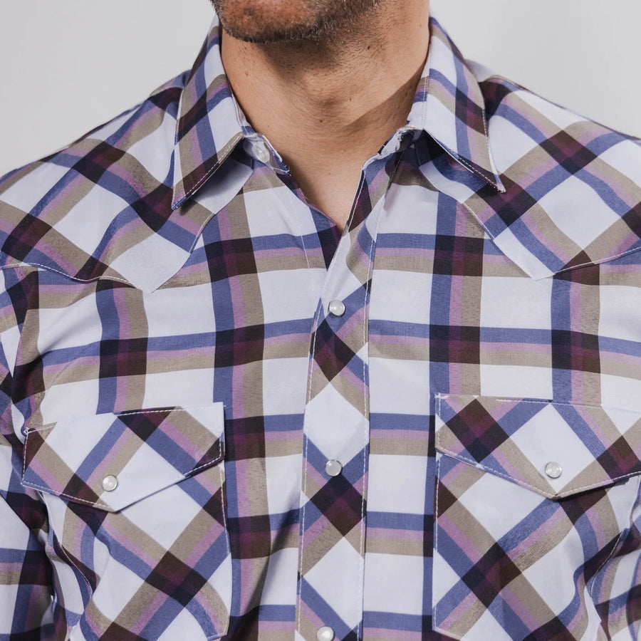 Camisa Hannover Cuadros Azul/Morado 344
