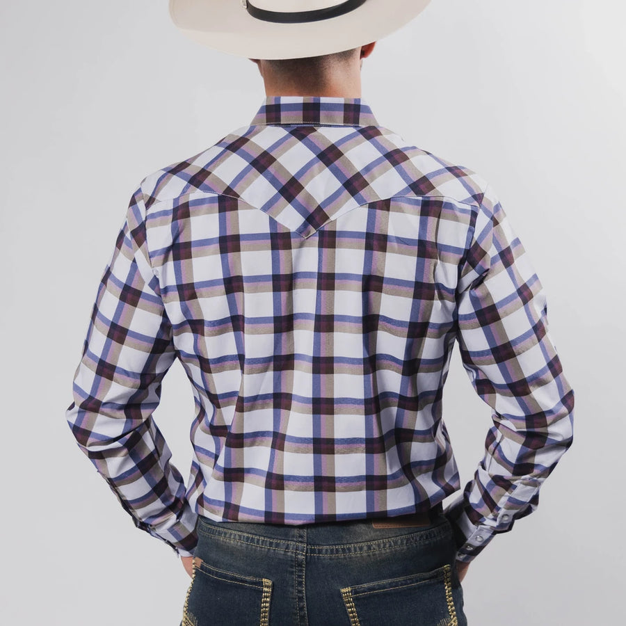 Camisa Hannover Cuadros Azul/Morado 344