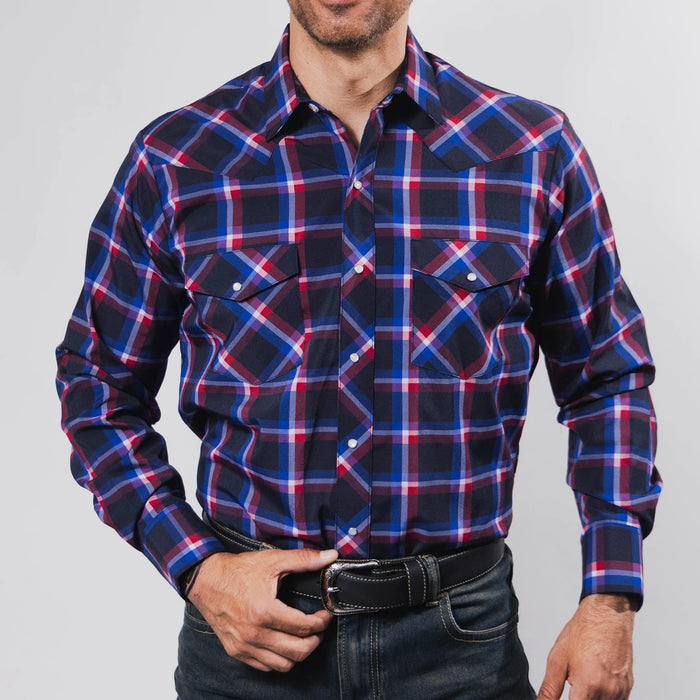 Camisa Hannover Cuadros Negro/Azul 345