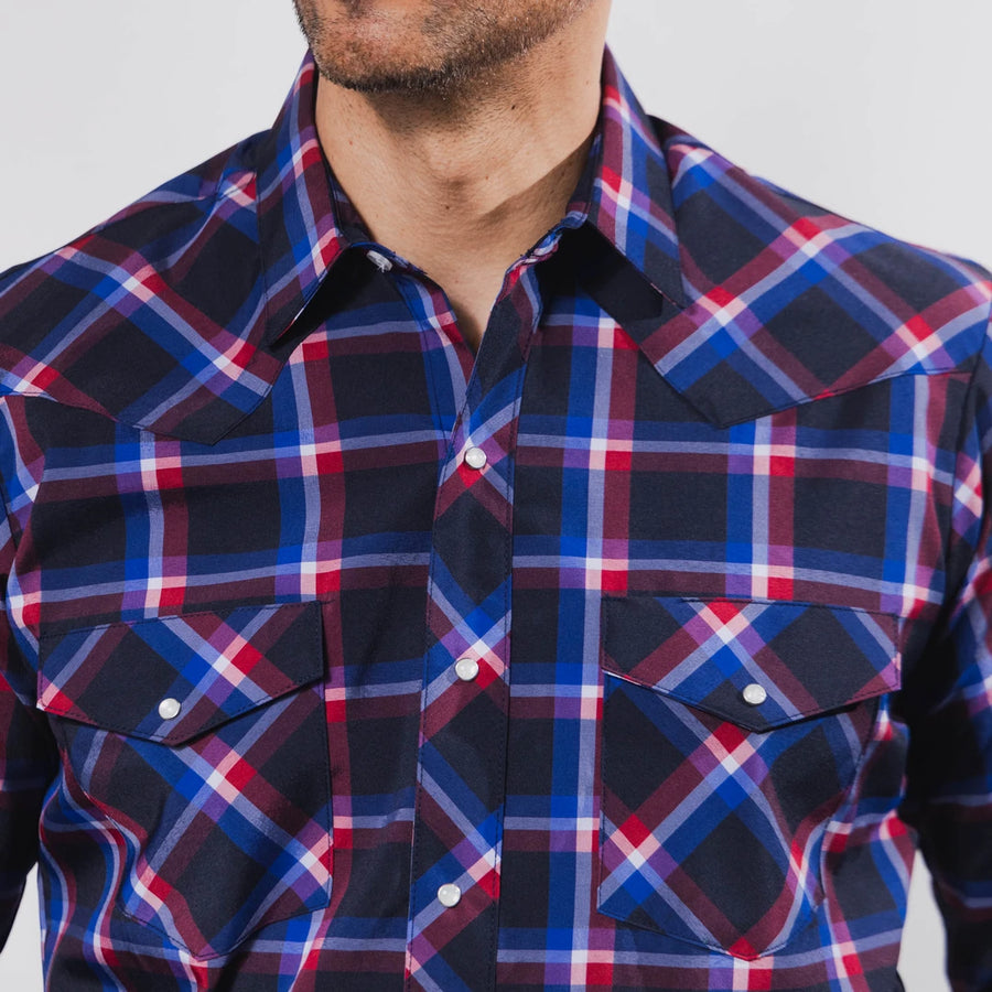 Camisa Hannover Cuadros Negro/Azul 345