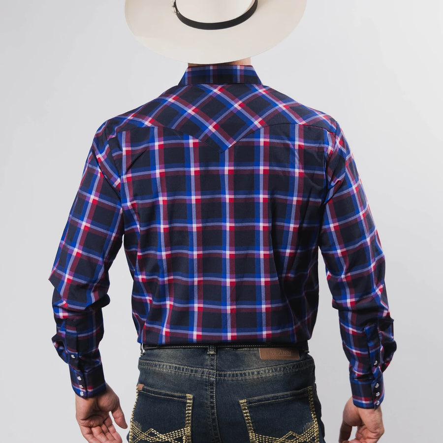 Camisa Hannover Cuadros Negro/Azul 345