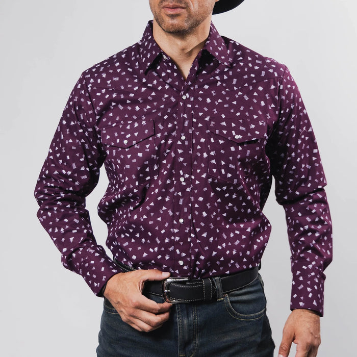 Camisa Hannover Estampada Punto Vino/Negro 348