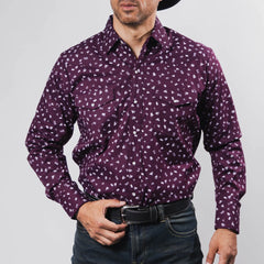 Camisa Hannover Est Punto Vino/Negro 348