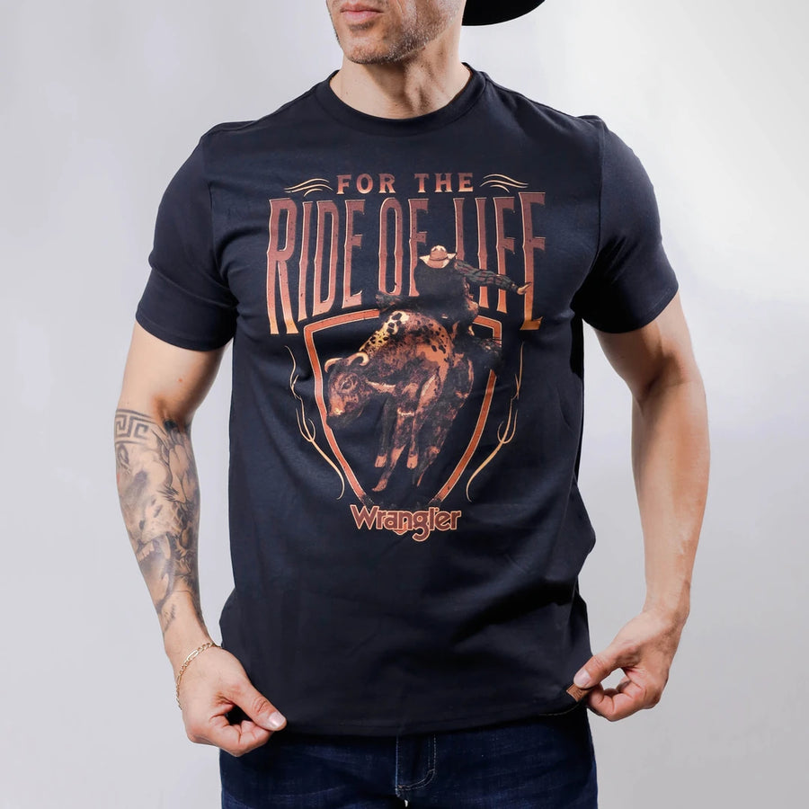 Playera Wrangler Negro Rodeo 245