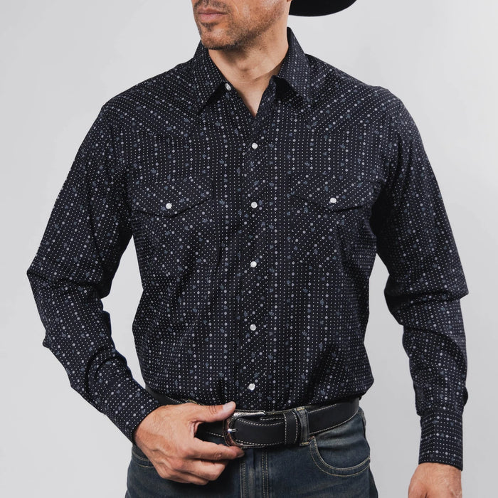 Camisa Hannover Estampada Punto Negro/Flor 350