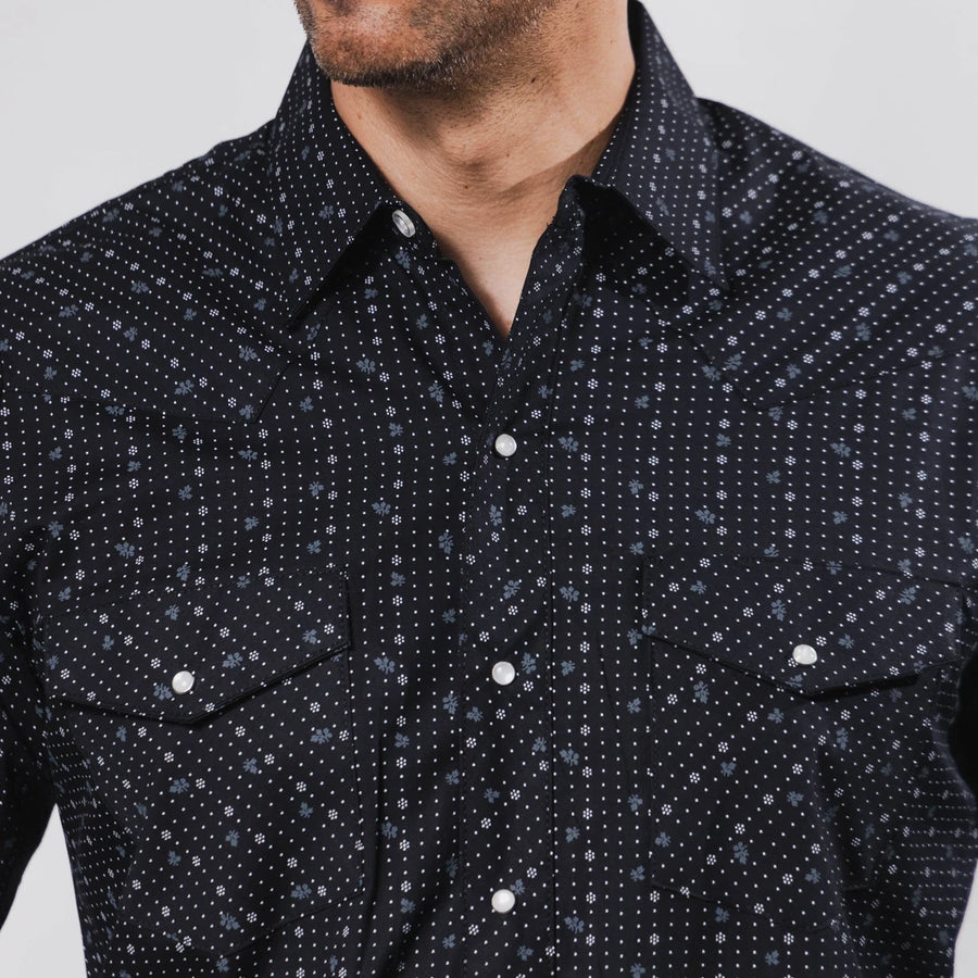 Camisa Hannover Estampada Punto Negro/Flor 350