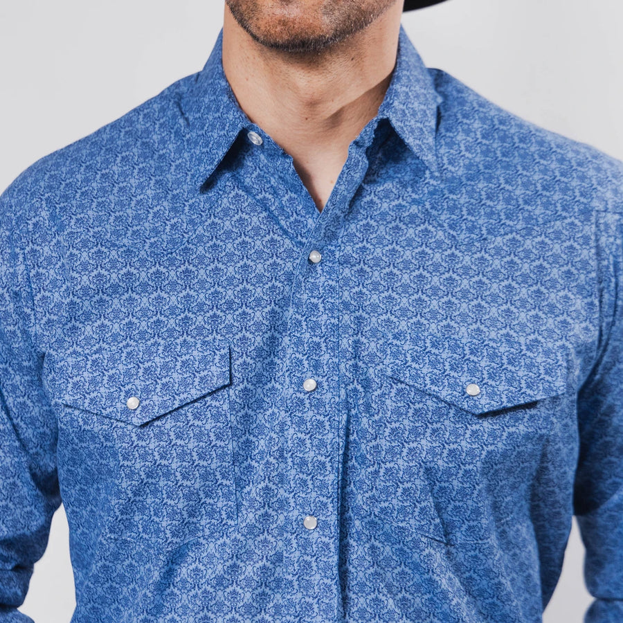 Camisa Hannover Estampada Azul/Azul 353