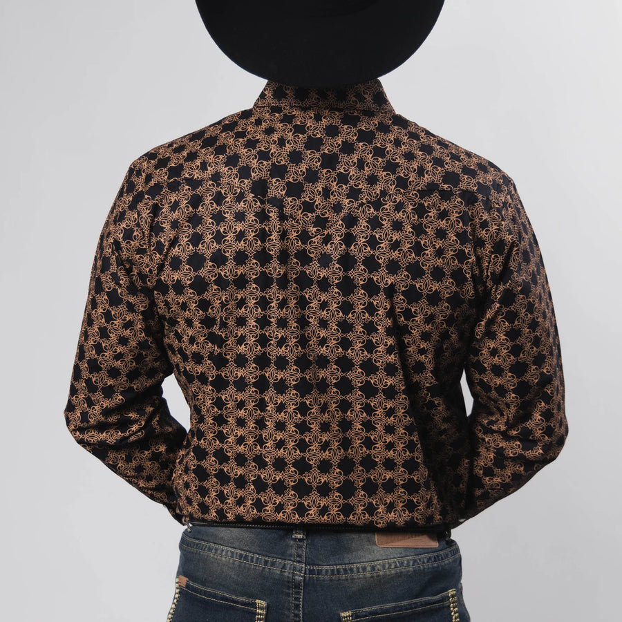 Camisa Hannover Estampada Negro/Dorado 354