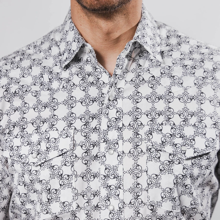 Camisa Hannover Estampada Blanco/Negro 356