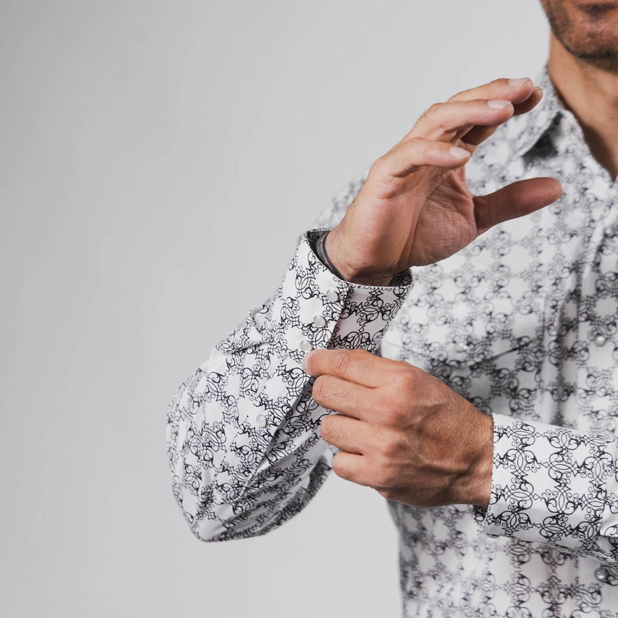 Camisa Hannover Estampada Blanco/Negro 356