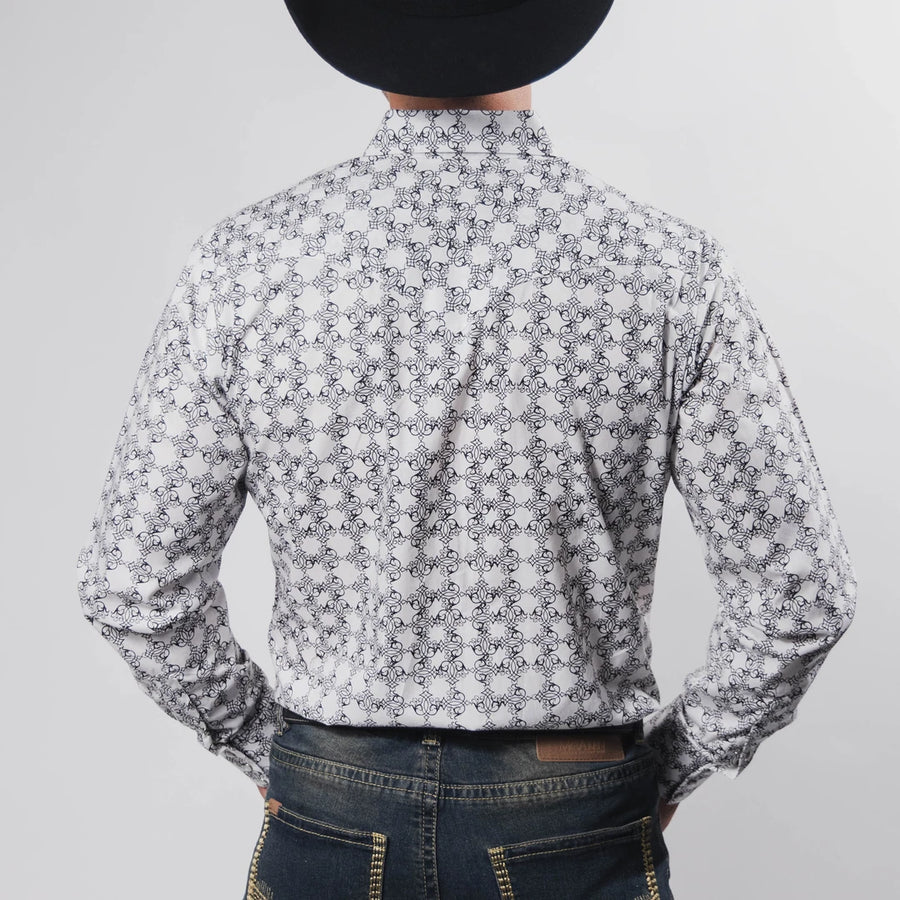 Camisa Hannover Estampada Blanco/Negro 356