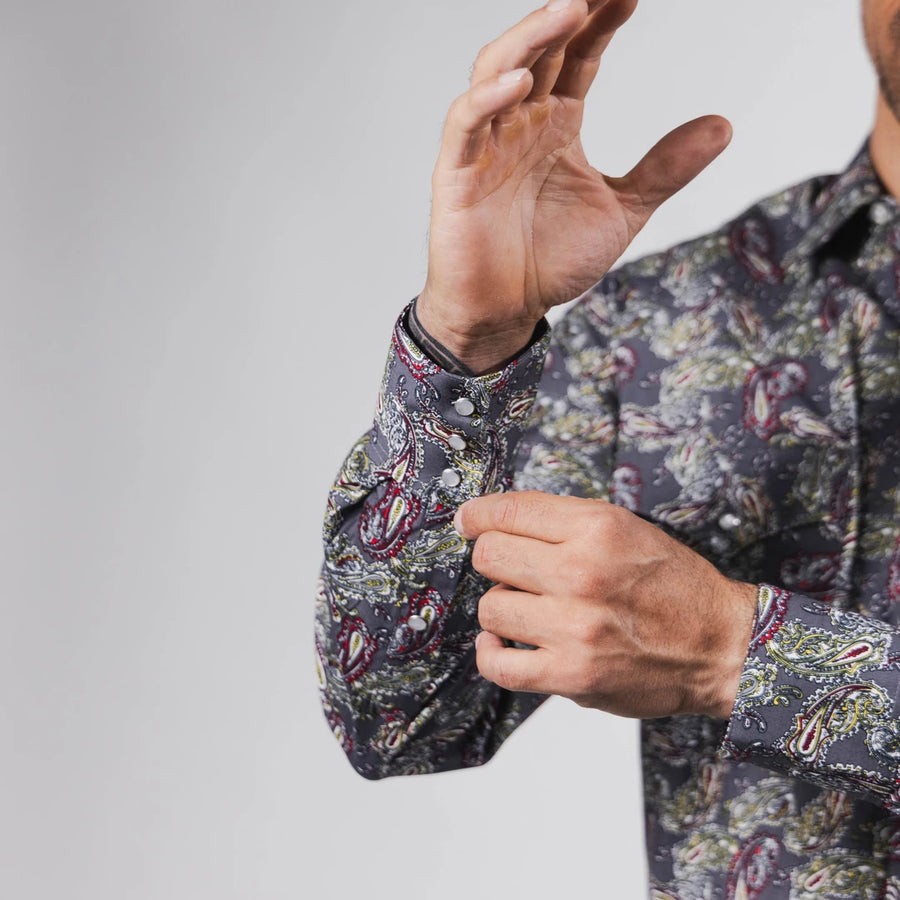 Camisa Hannover Estampada Amibas Gris/Rojo 362