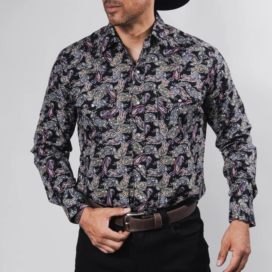 Camisa Hannover Estampada Amibas Negro/Rojo 363