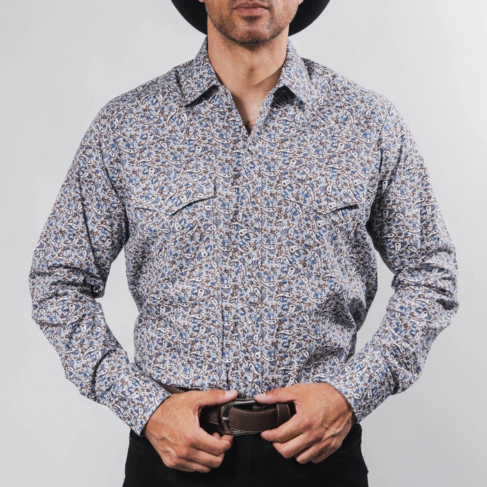 Camisa Hannover Estampada Amibas Blanco/Café/Azul 370