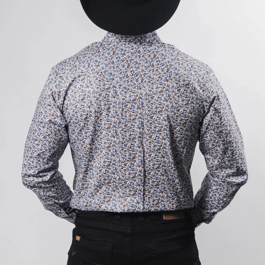Camisa Hannover Estampada Amibas Blanco/Café/Azul 370