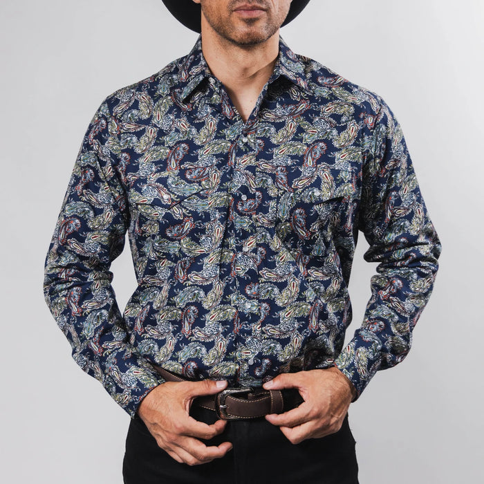 Camisa Hannover Estampada Amibas Azul/Naranja 371