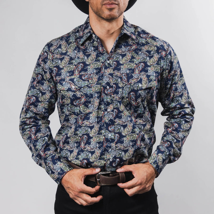 Camisa Hannover Estampada Amibas Azul/Naranja 371