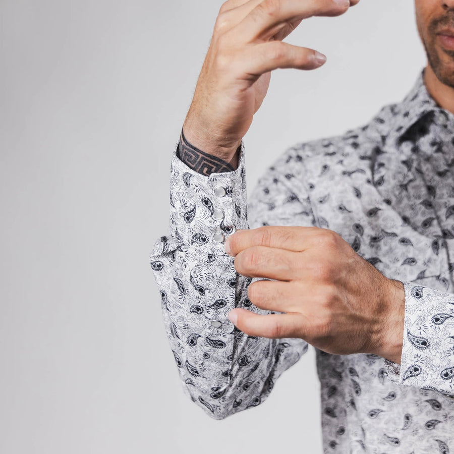 Camisa Hannover Estampada Amibas Blanco/Negro 372