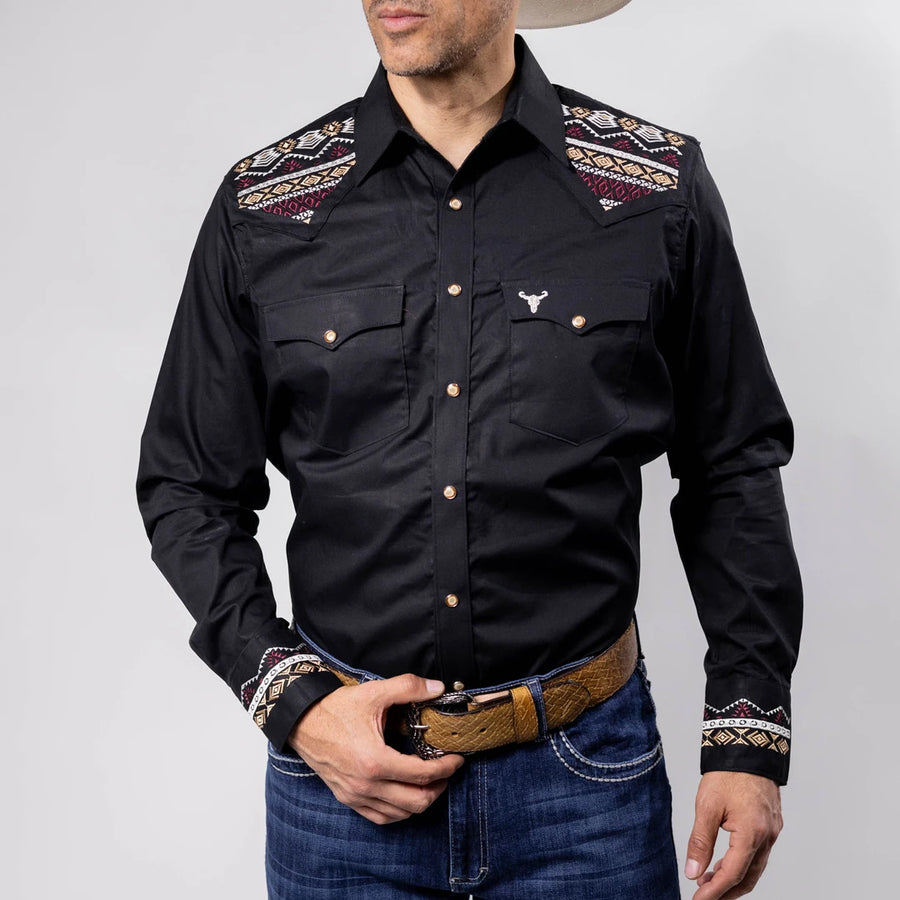 Camisa Cactus Bord Negro 126