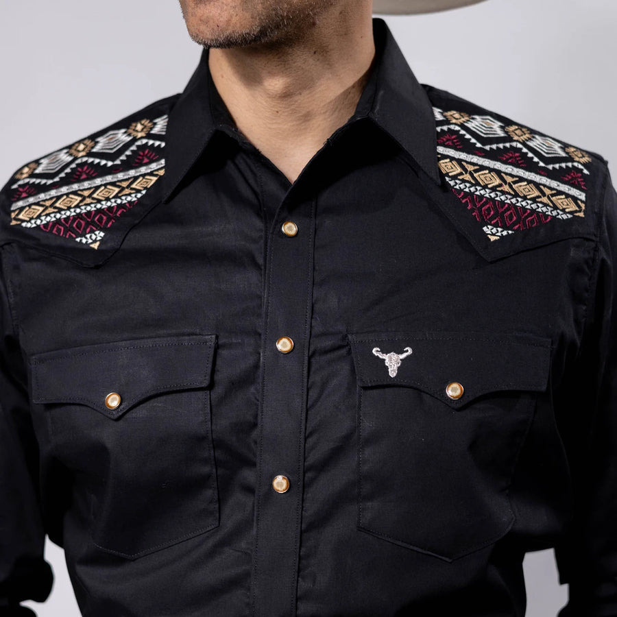 Camisa Cactus Bord Negro 126