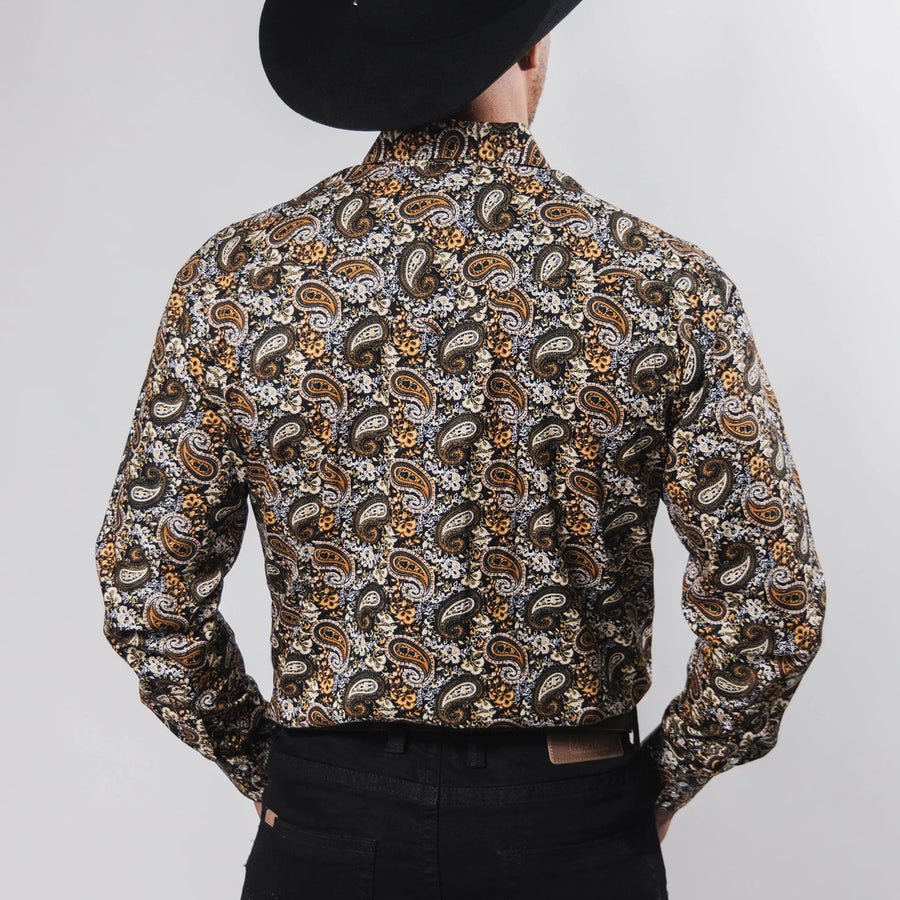 Camisa Hannover Estampada Amibas Negro/Amarillo 374
