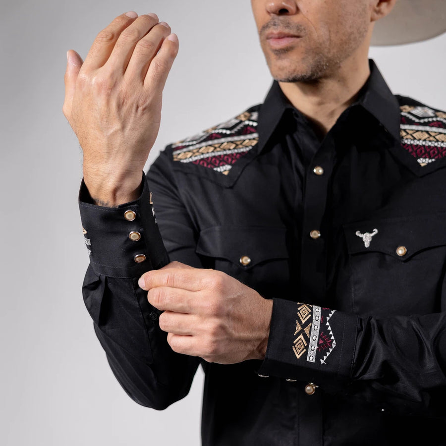 Camisa Cactus Bord Negro 126