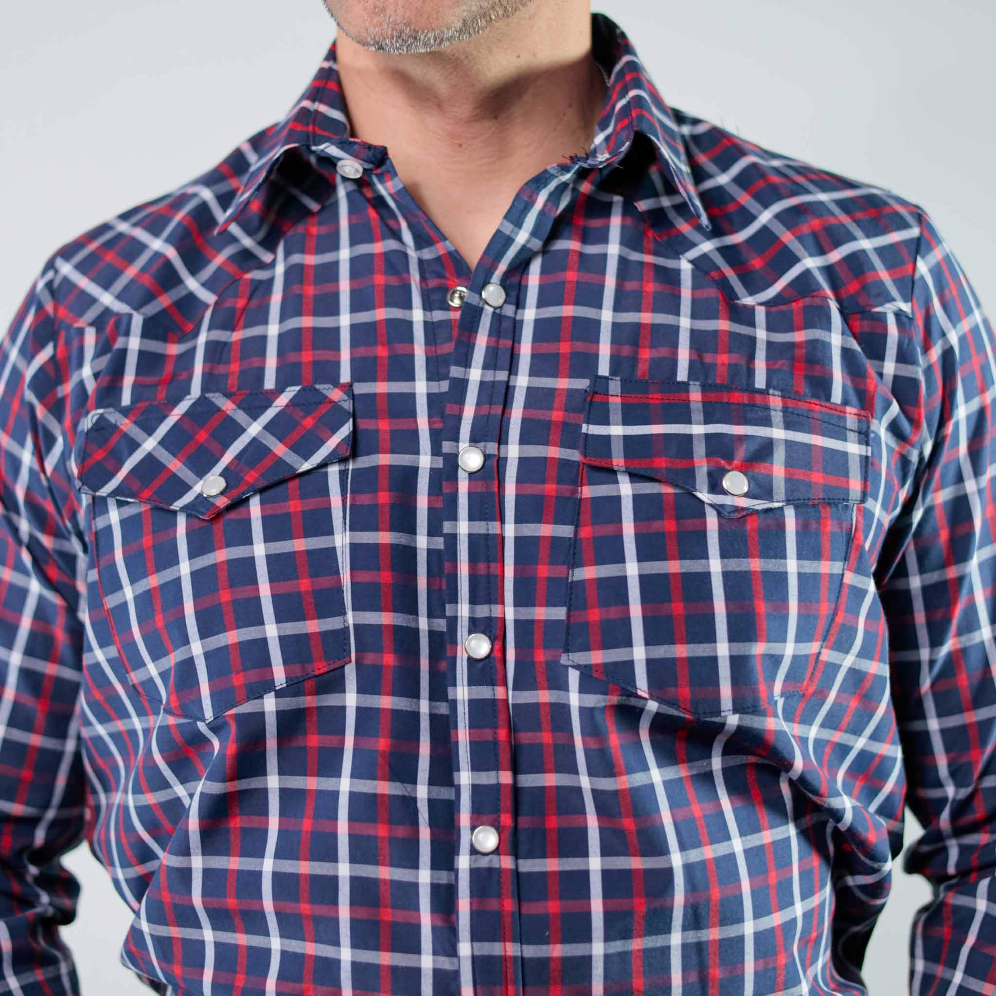 Camisa Custer Cuadros Valencia Azul/Rojo 017