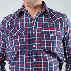 Camisa Custer Cuadros Valencia Azul/Rojo 017