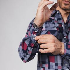 Camisa Hannover Est Punto Azul/Vino 375