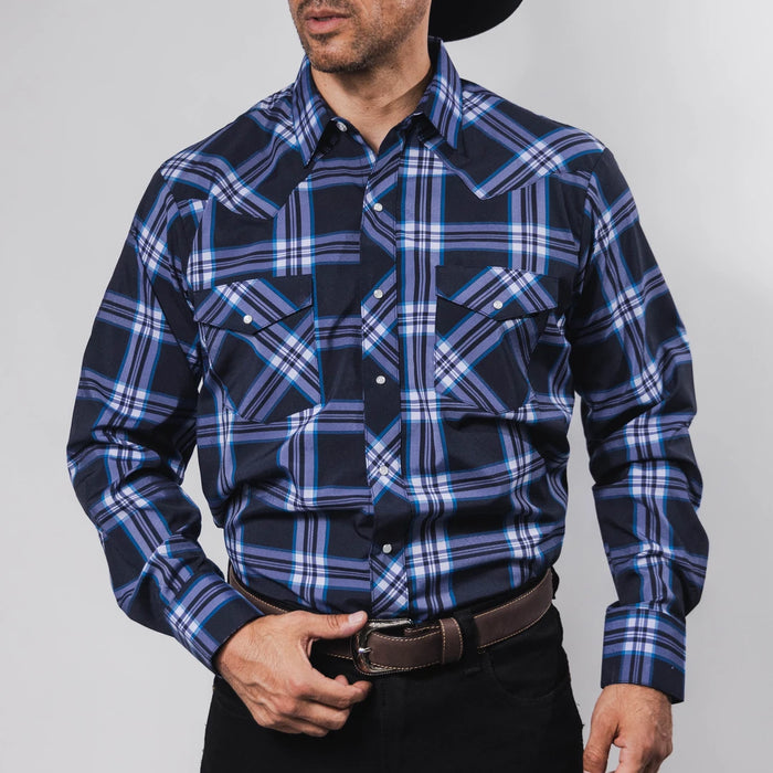 Camisa Hannover Cuadros Negro/Azul 336