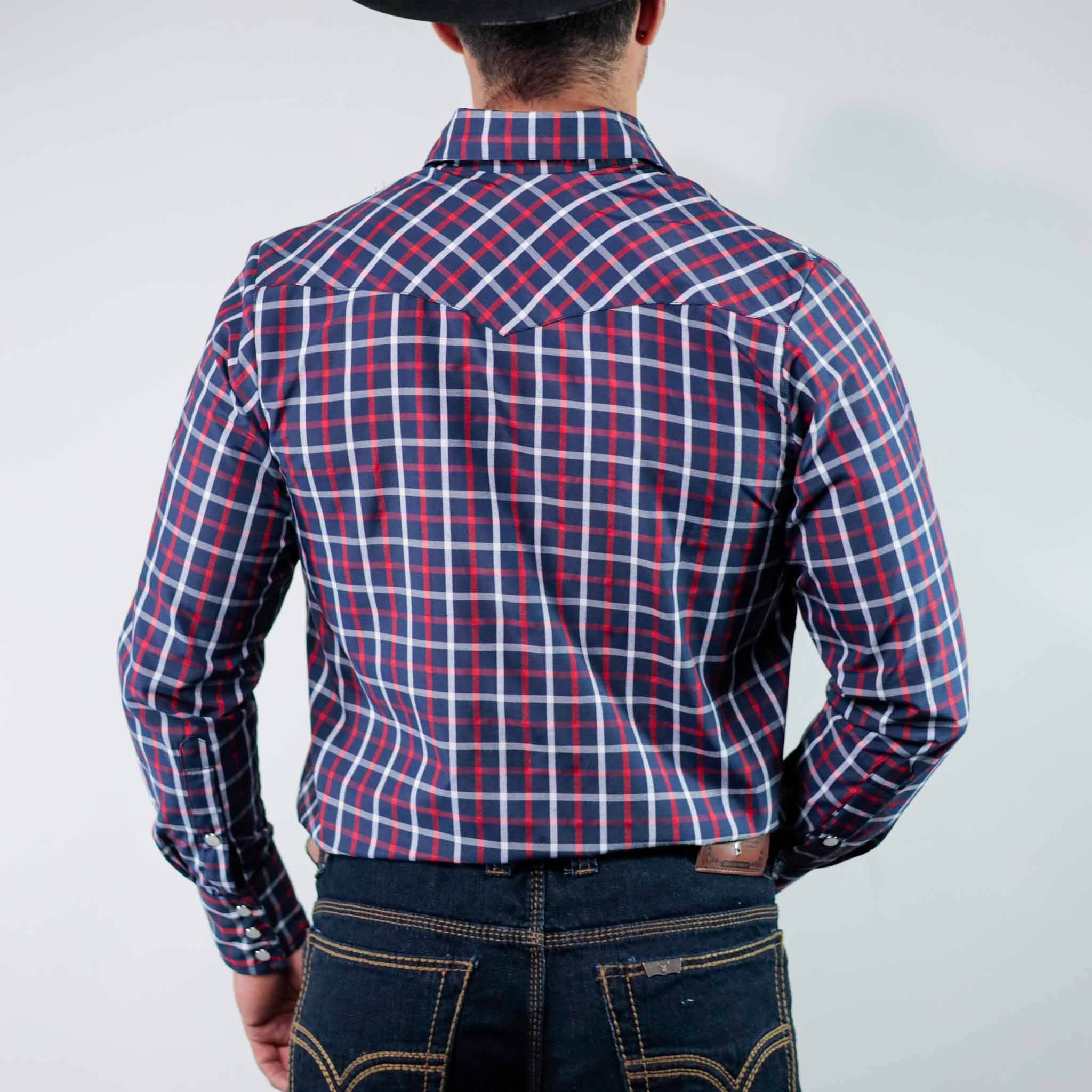 Camisa Custer Cuadros Valencia Azul/Rojo 017